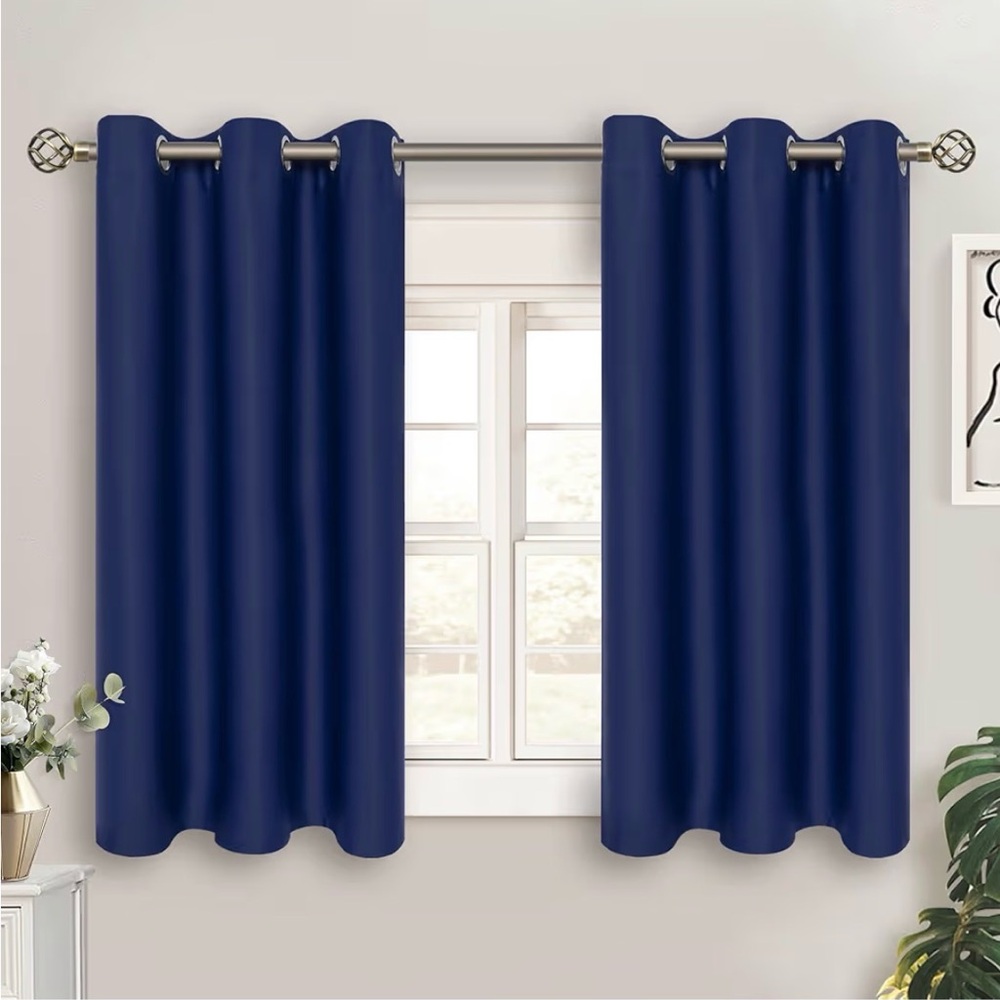 Elegant Navy Blue BLACKOUT Curtains